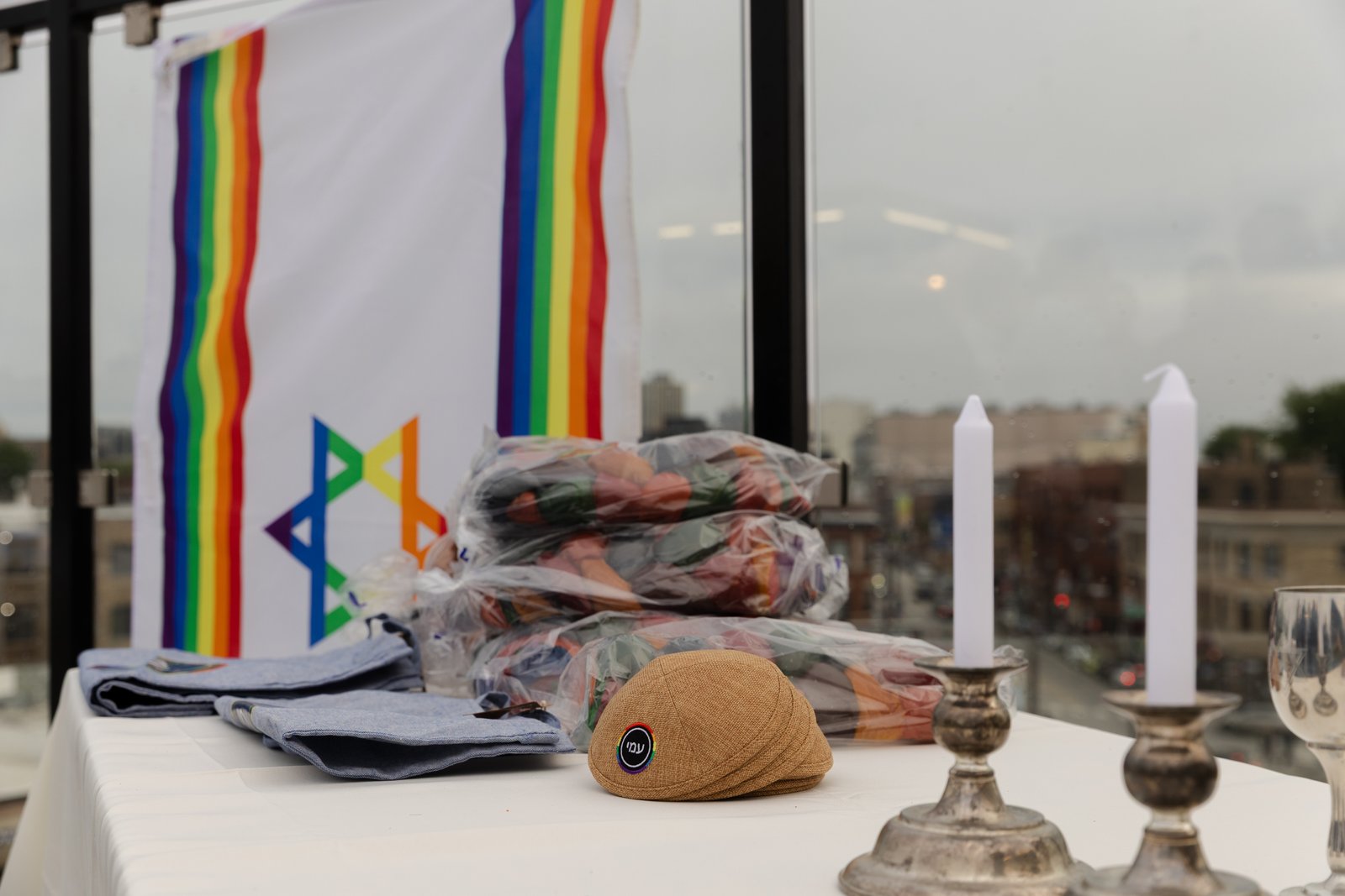 Community gathered for Pride Shabbat celebration